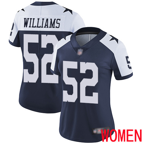 Women Dallas Cowboys Limited Navy Blue Connor Williams Alternate #52 Vapor Untouchable Throwback NFL Jersey->women nfl jersey->Women Jersey